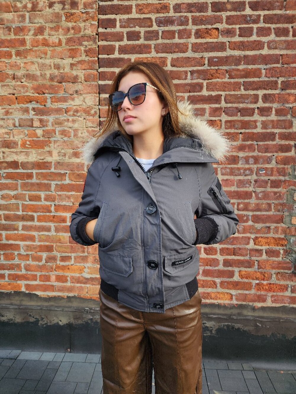 Canada Goose Chilliwack Bomber Graphite Grey Coyote Fur XXS 7950L